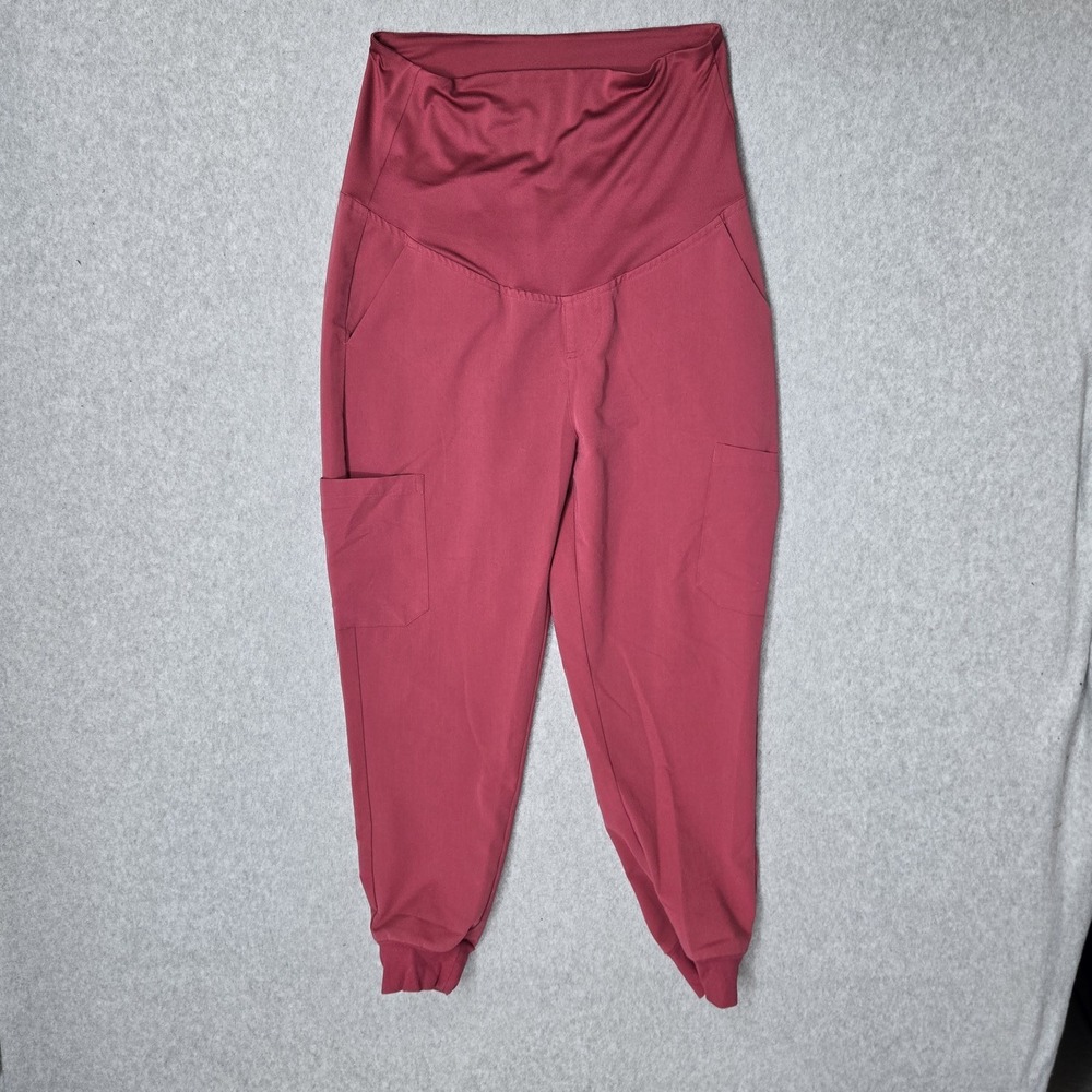 Mandala Women Scrub Pants PM Petite Pink Maternity Cargo Jogger Equa-Tek